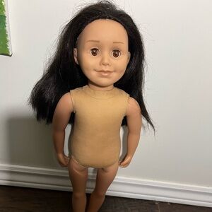 Stylish Doll with Black Hair and Brown Eyes
